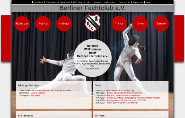 Vorschau von www.berliner-fechtclub.de, Berliner Fechtclub e.V.