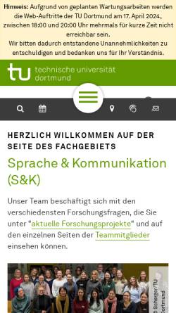 Vorschau der mobilen Webseite www.sk.tu-dortmund.de, Sprache und Kommunikation, TU Dortmund