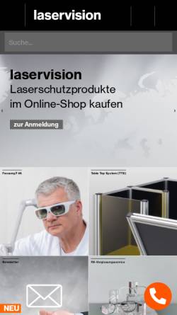 Vorschau der mobilen Webseite www.uvex-laservision.de, Laservision GmbH & Co.KG