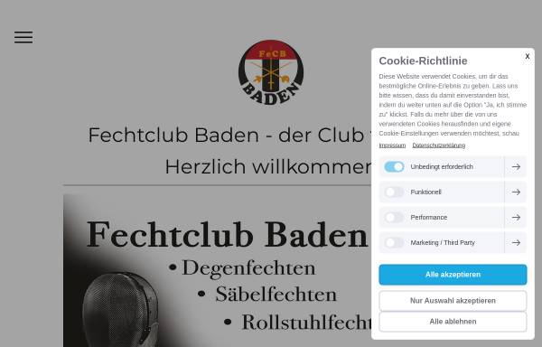 Vorschau von www.fecb.ch, Fechtclub Baden