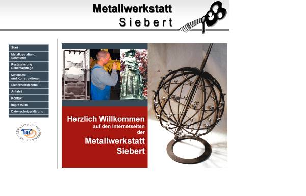 Vorschau von www.metallwerkstatt-siebert.de, Metallwerkstatt Günter Siebert und Axel Siebert