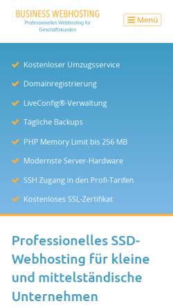 Vorschau der mobilen Webseite www.business-webhosting.de, Ralf Weitzel Einzelunternehmung