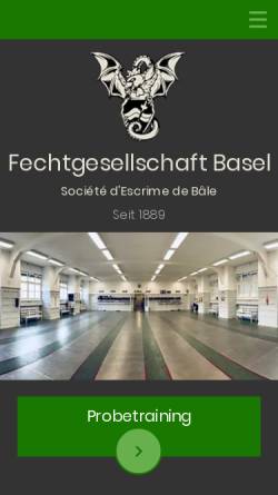 Vorschau der mobilen Webseite www.fechtgesellschaftbasel.ch, Fechtgesellschaft Basel