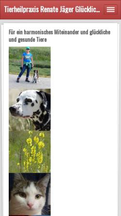 Vorschau der mobilen Webseite renatejaeger-tierheilpraxis.jimdo.com, Bach-Blütenberaterin für Tiere - Renate Jäger