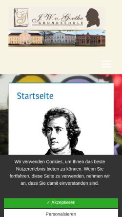 Vorschau der mobilen Webseite www.goethe-ganztagsschule.de, Grundschule Johann Wolfgang von Goethe