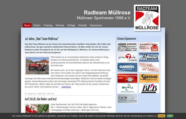 Vorschau von www.radteam-muellrose.de, Radteam Müllrose im Müllroser Sportverein 1898 e.V.