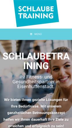 Vorschau der mobilen Webseite www.schlaubetraining.de, Schlaubetraining Müllrose, Zentrum für Therapie und Fitness