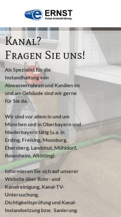 Vorschau der mobilen Webseite ernstdorfen.de, M.Ernst Abwassertechnik