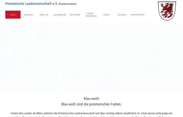 Vorschau von www.pommersche-landsmannschaft.de, Pommersche Landsmannschaft - Zentralverband e.V.