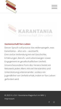 Vorschau der mobilen Webseite www.karantania.org, Karantania Klagenfurt