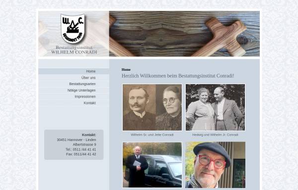 Vorschau von www.conradi-bestattungen.de, Bestattungsinstitut Wilhelm Conradi