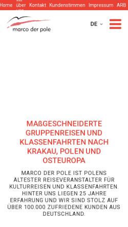 Vorschau der mobilen Webseite www.krakau-reisen.com, Marco Der Pole