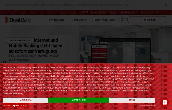 Vorschau von www.ziraatbank.de, Ziraat Bank International AG