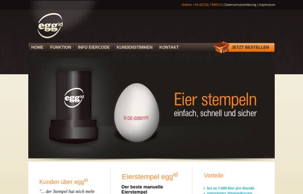 Vorschau von www.eierstempel.de, Eggid Eierstempel - modico GmbH & Co KG