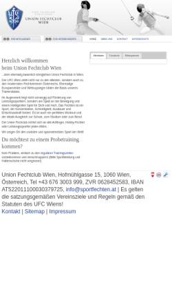 Vorschau der mobilen Webseite www.sportfechten.at, Union Fechtclub Wien