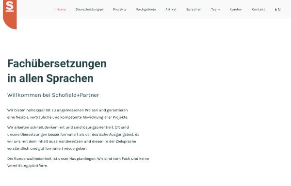 Vorschau von schofield-partner.de, Schofield & Partner - Übersetzungen und Dokumentation
