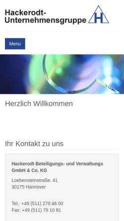 Vorschau der mobilen Webseite www.hackerodt.com, Hackerodt Maschinen- und Werkzeugbau GmbH & Co.