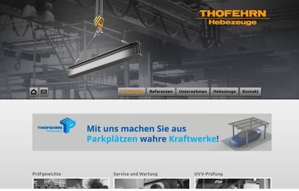 Vorschau von www.thofehrn.de, Thofern Hebezeuge GmbH & Co. KG