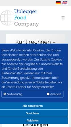 Vorschau der mobilen Webseite uplegger.de, Uplegger food company GmbH