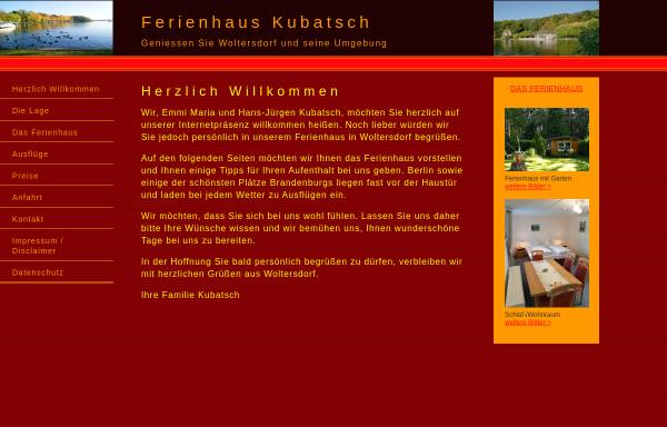 Vorschau von www.ferien-in-woltersdorf.de, Ferienhaus Kubatsch