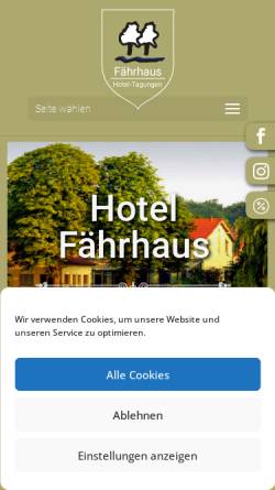 Vorschau der mobilen Webseite faehrhaus-seminarhotel.de, Hotel Fährhaus GmbH