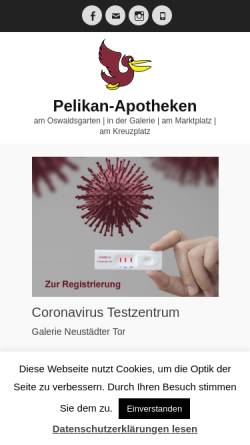 Vorschau der mobilen Webseite www.pelikan-apo.de, Pelikan-Apotheke