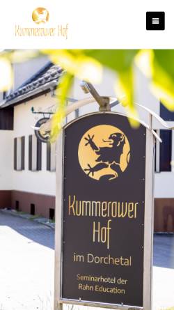 Vorschau der mobilen Webseite www.kummerower-hof.de, Landhotel Kummerower Hof