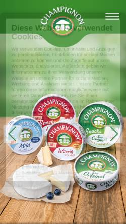 Vorschau der mobilen Webseite www.kaeserei-champignon.de, Käserei Champignon