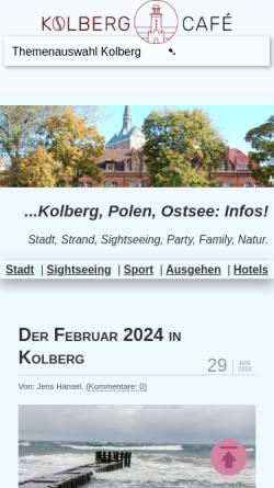 Vorschau der mobilen Webseite www.kolberg-cafe.de, Kolberg Cafe