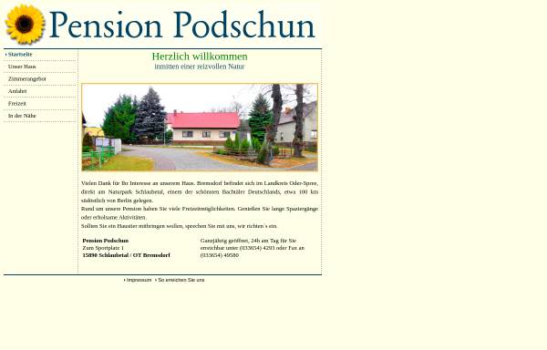 Vorschau von www.pension-podschun.de, Pension Podschun