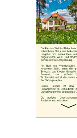 Vorschau der mobilen Webseite www.pension-waldhof-birkenhain.de, Pension Waldhof Birkenhain