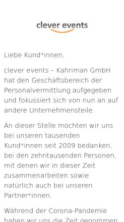 Vorschau der mobilen Webseite www.clever-events.de, Clever Events