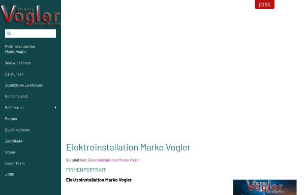 Vorschau von elektro-vogler.de, Elektroinstallation Hilmar Vogler & Sohn