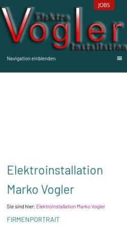 Vorschau der mobilen Webseite elektro-vogler.de, Elektroinstallation Hilmar Vogler & Sohn