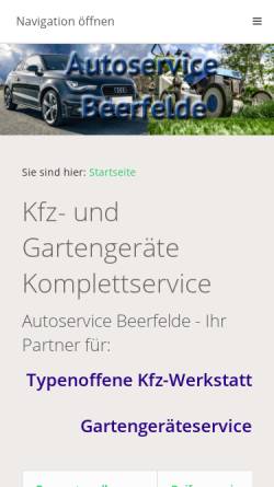 Vorschau der mobilen Webseite www.autoservice-beerfelde.de, Autoservice Beerfelde, Inhaber Lothar Fiedler