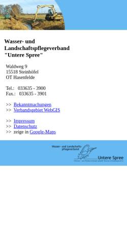Vorschau der mobilen Webseite www.wlv-untere-spree.de, Wasser- und Landschaftspflegeverband Untere Spree
