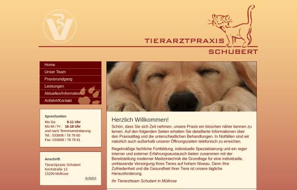 Vorschau von www.tierarztpraxis-schubert.de, Tierarztpraxis Schubert