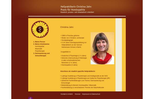 Vorschau von heilpraktikerin-christinajahn.de, Christina Jahn, Praxis für Homöopathie