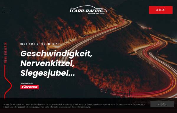 Vorschau von www.carr-racing.de, Carrera-Rennbahn Vermietung, Eggert Entertainment