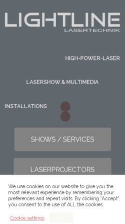 Vorschau der mobilen Webseite www.lightline.de, Lightline Lasertechnik