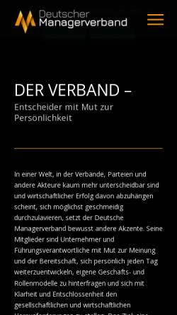Vorschau der mobilen Webseite managerverband-online.de, Deutscher Manager-Verband e. V.