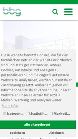 Vorschau der mobilen Webseite www.bbg.at, BBG Bgld. Bauwirtschaftsförderungs GmbH