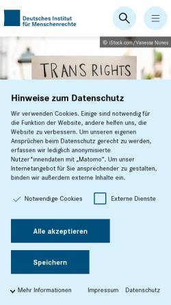 Vorschau der mobilen Webseite www.institut-fuer-menschenrechte.de, Deutsches Institut für Menschenrechte