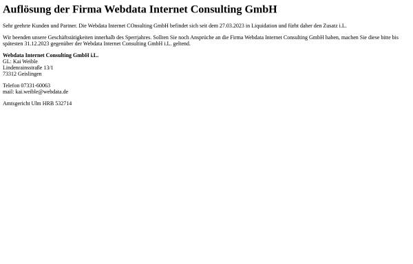 Vorschau von www.webdata.de, Webdata Internet Consulting GmbH