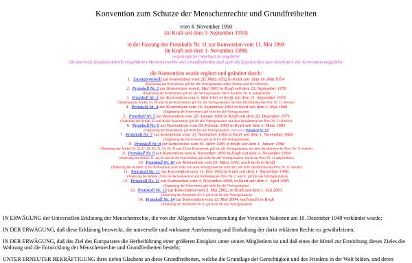 Vorschau von www.staatsvertraege.de, Konvention zum Schutze der Menschenrechte und Grundfreiheiten