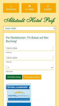 Vorschau der mobilen Webseite www.altstadt-hotel-peiss.de, Altstadt Hotel Peiss