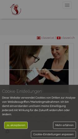 Vorschau der mobilen Webseite www.clauwi.de, ClauWi Trageschule und Geschwisterschule