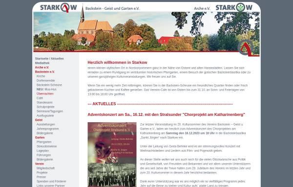 Vorschau von www.starkow.de, Backstein Geist und Garten e. V.