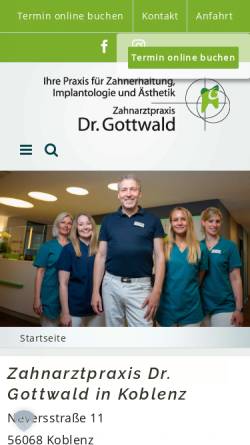 Vorschau der mobilen Webseite www.zahnarzt-koblenz-bahnhof.de, Zahnarztpraxis Dr. Gottwald