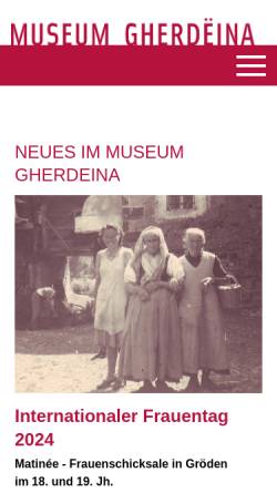 Vorschau der mobilen Webseite www.museumgherdeina.it, Museum Gherdëina